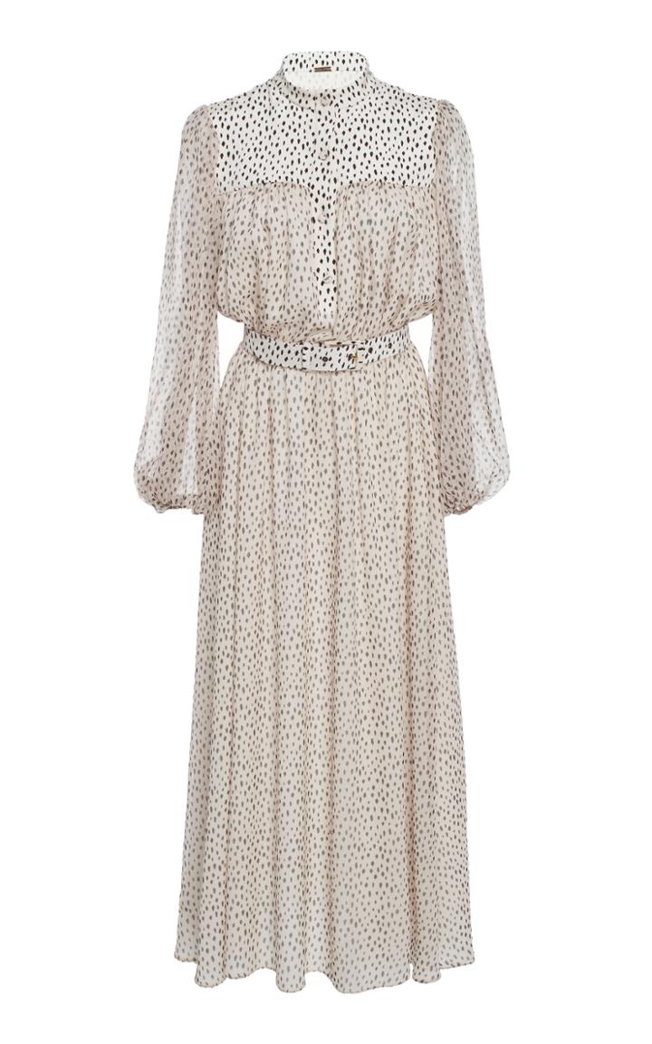 Adam Lippes Long Sleeve Printed Chiffon Dress