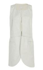 White Story Operato Sleeveless Linen-blend Blazer