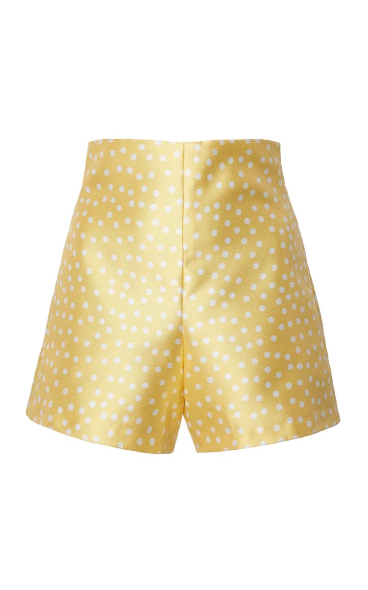 Leal Daccarett Golden Polka-dot Silk Shorts