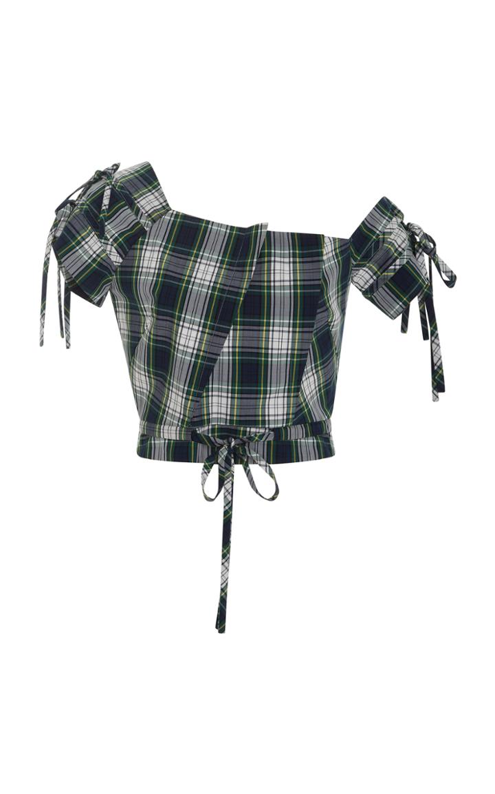 Marissa Webb Bree Plaid Crop Top