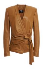 Moda Operandi Balmain Wrap-effect Leather Jacket
