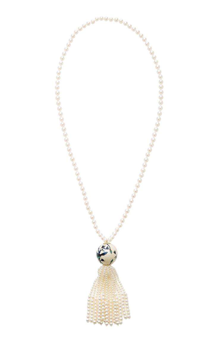 Silvia Furmanovich Marquetry Mala Blue Bird Necklace