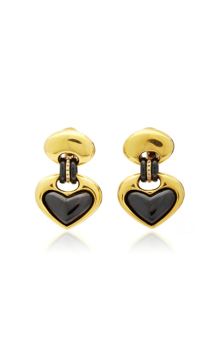 Eleuteri Vintage 18k Yellow Gold And Diamond Drop Earrings