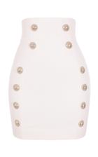 Balmain Button Detail Wool Mini Skirt