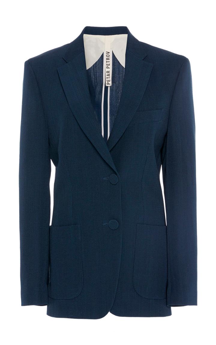 Moda Operandi Petar Petrov Jaeda Silk-blend Blazer Size: 32