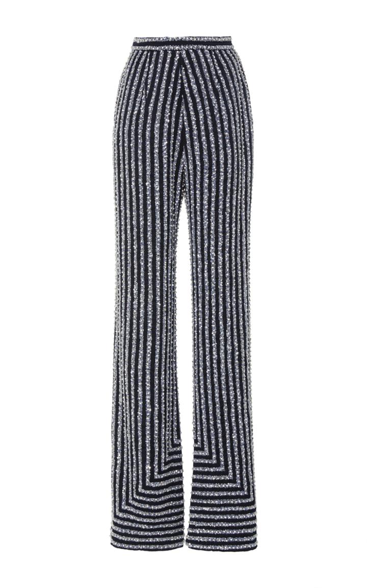 Naeem Khan Embellished Wide Leg Trousers