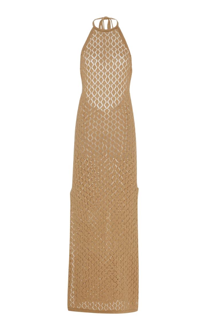 Moda Operandi Cult Gaia Karen Cotton-blend Pointelle-knit Maxi Dress Size: Xs