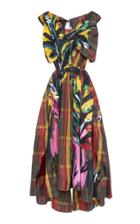 Moda Operandi Marni Painted Plaid Silk Open-back Midi Dress Size: 36