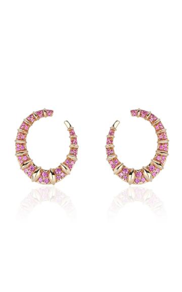 Kendra Pariseault Wavelength Hoops With Pink Sapphire