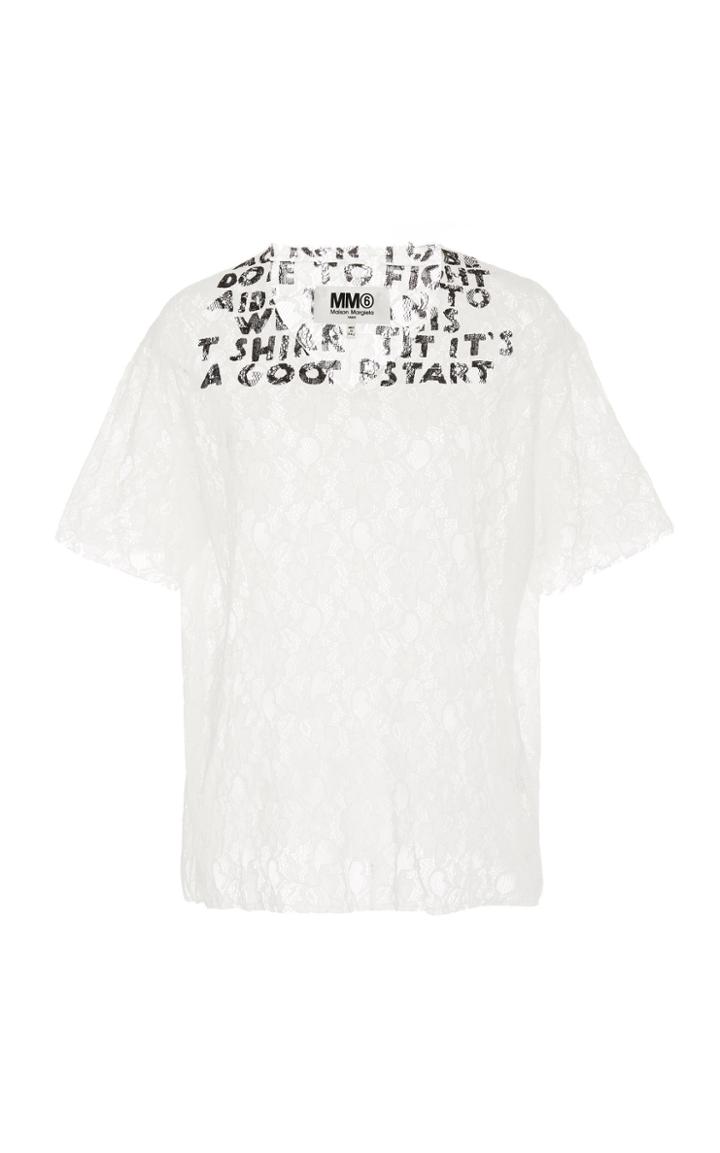 Mm6 Charity Lace Short-sleeve Top