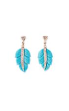 Moda Operandi Jacquie Aiche 14k Rose Gold Turquoise Leaf Earrings