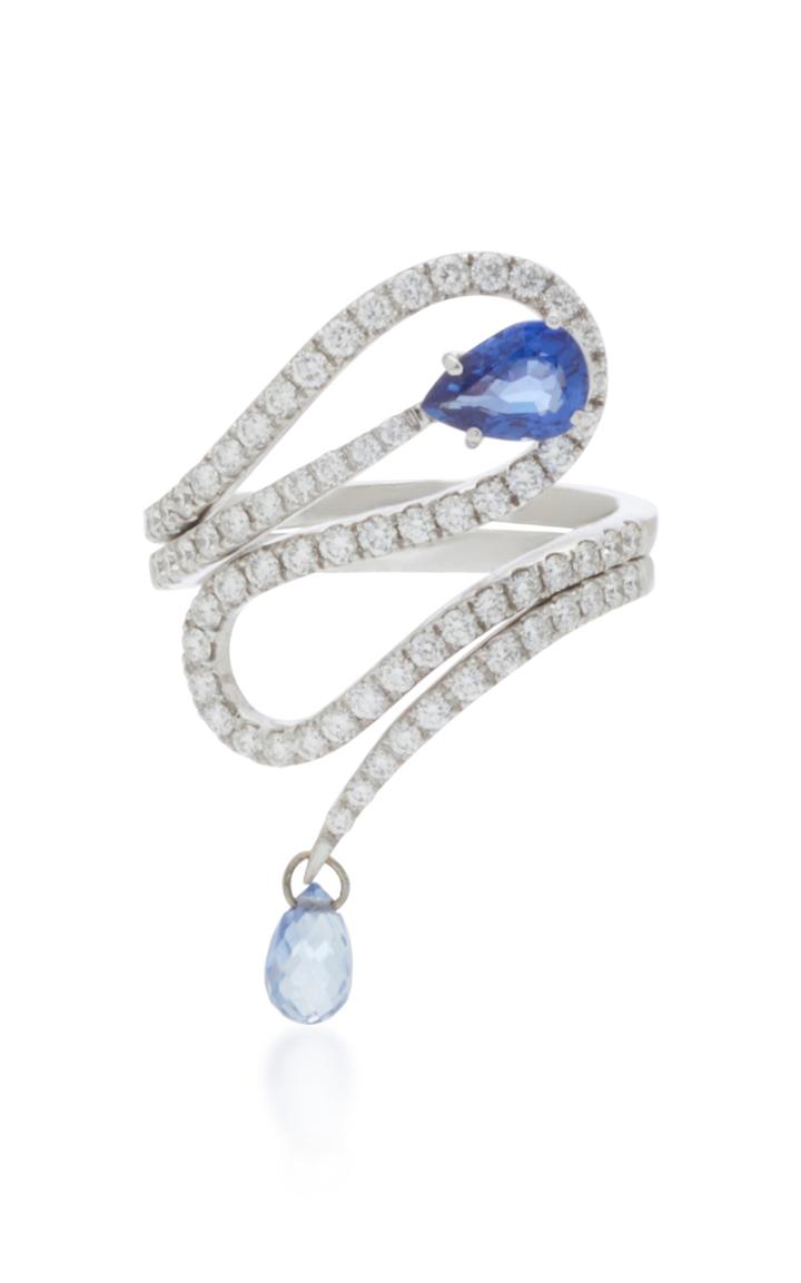 Kavant & Sharart Set-of-two 18k White Gold Sapphire And Diamond Rings