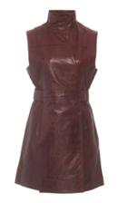 Ganni Lamb Leather Sleeveless Mini Dress