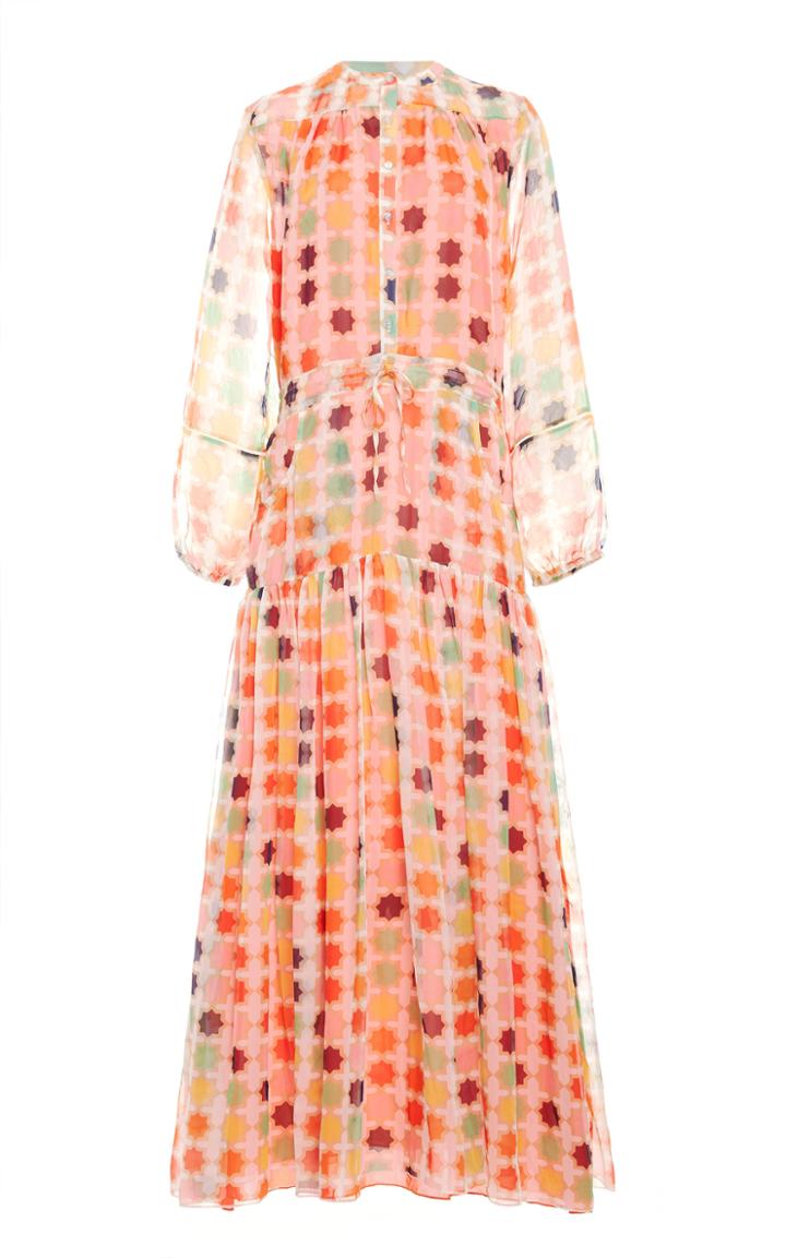Moda Operandi Eywasouls Malibu Laeticia Printed Chiffon Dress Size: Xs/s