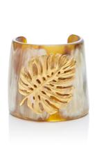 Oscar De La Renta Monstera Leaf Horn Cuff