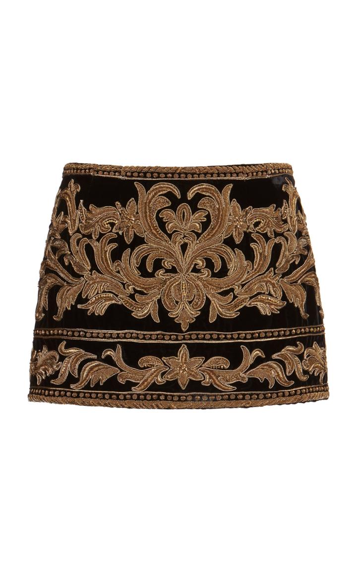 Dolce & Gabbana Velvet Brocade Mini Skirt