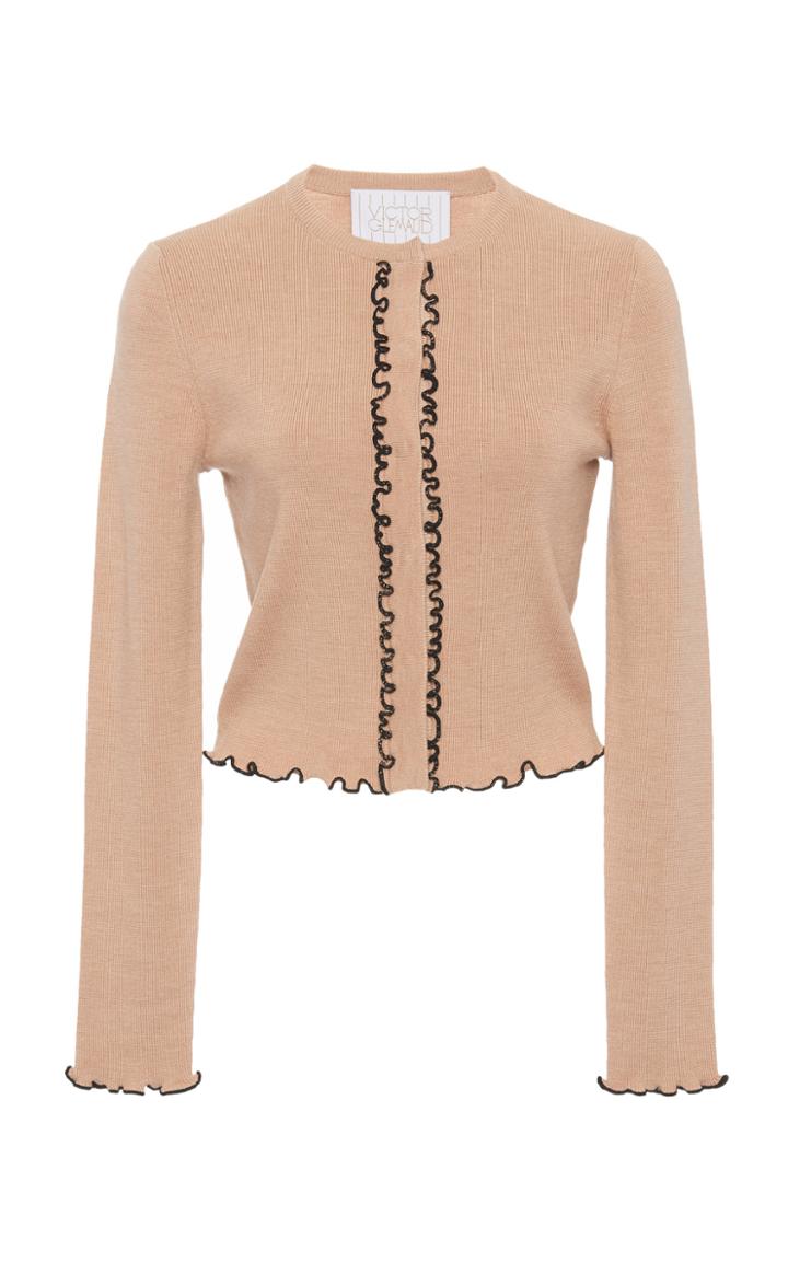 Moda Operandi Victor Glemaud Lettuce Edge Merino Wool Sweater Size: Xs