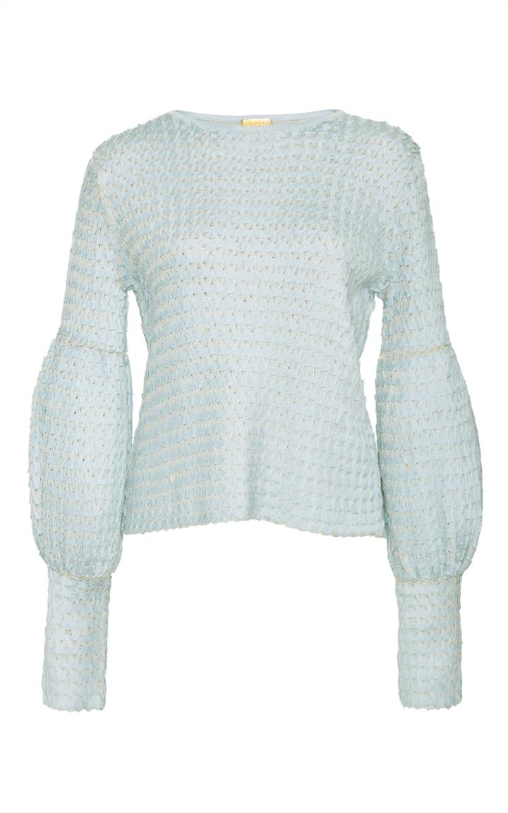 Pepa Pombo Puff Sleeve Textured Top