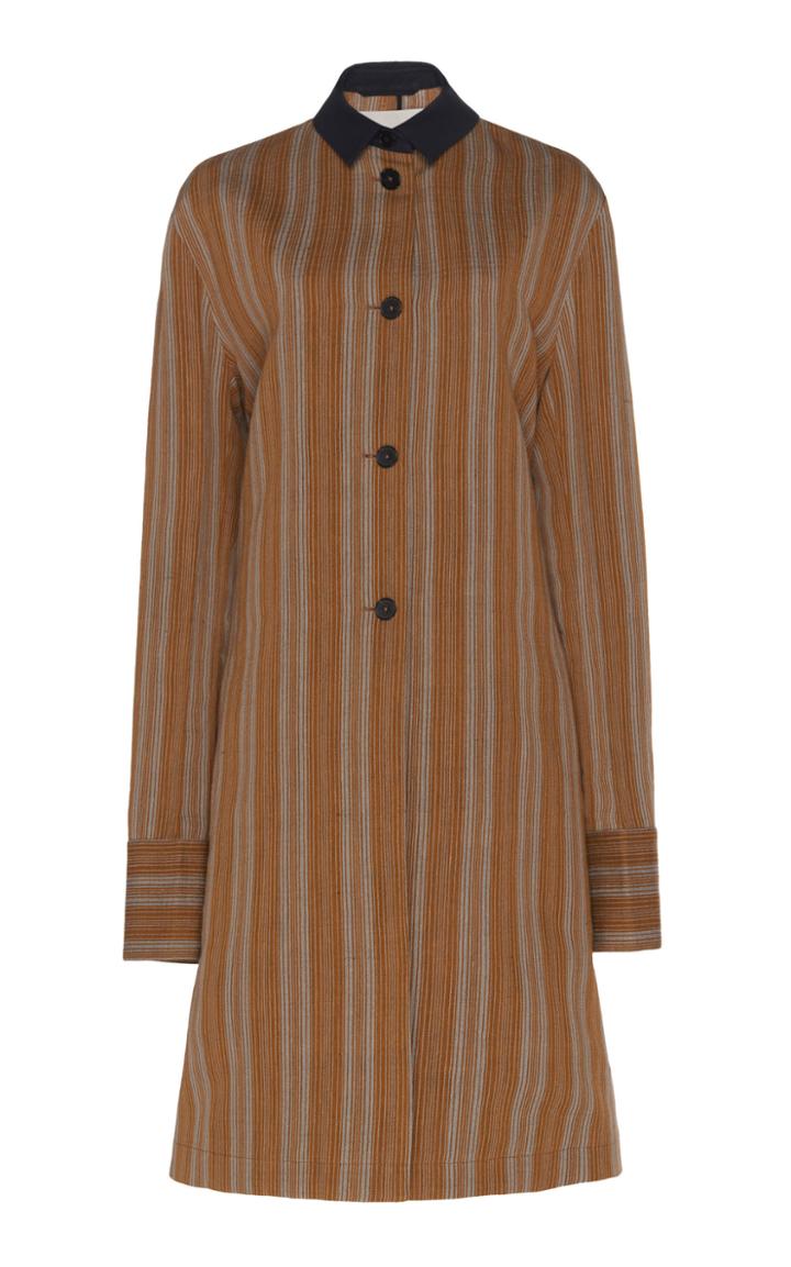 Jil Sander Stiped Boucle Coat