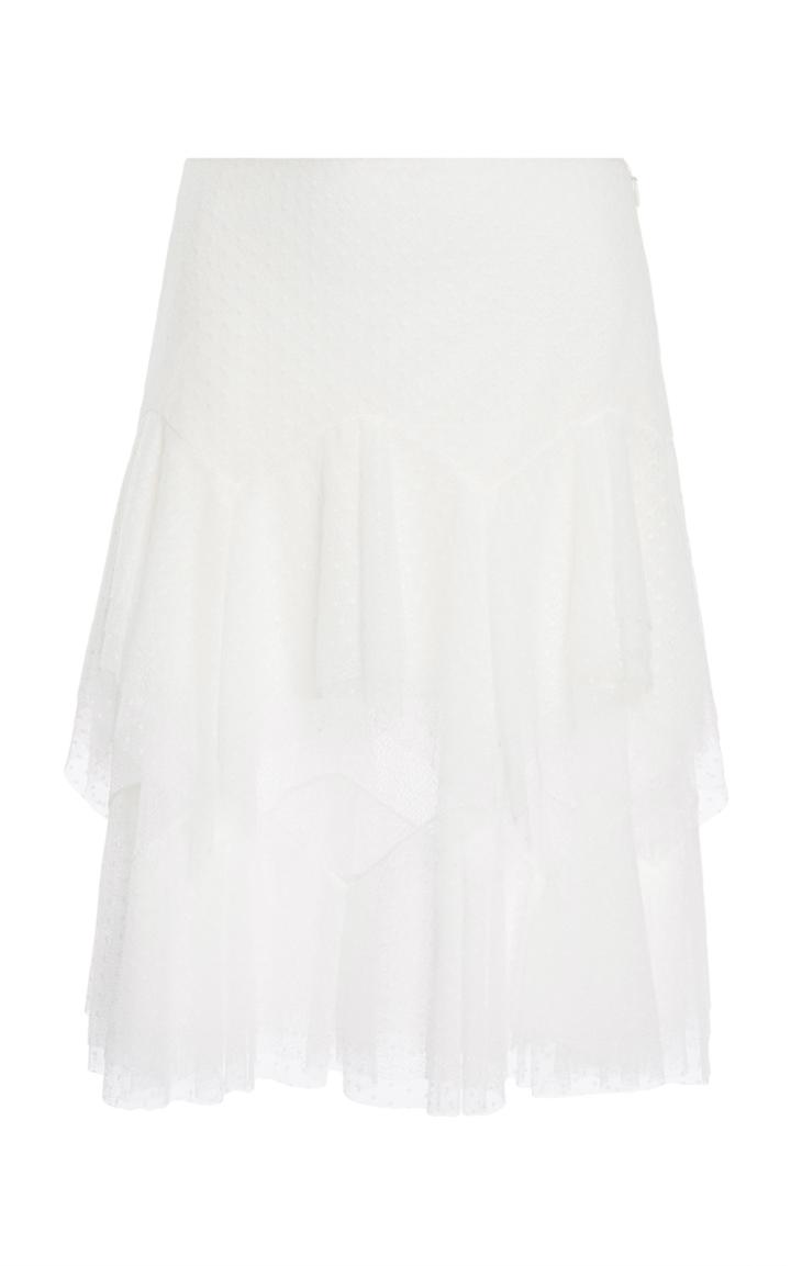 Zuhair Murad Tiered Ruffle Lace Skirt