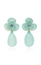 Sorab & Roshi 18k Gold Chalcedony And Sapphire Clip Earrings