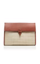 Hunting Season Soft Flap Small Leather Trimmed Platano Clutch