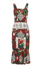 Dolce & Gabbana Floral-print Cotton-blend Midi Dress