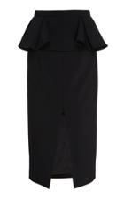 Michael Kors Collection Wool-stretch Peplum Pencil Skirt