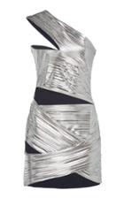 David Koma Lame One-shoulder Mini Dress