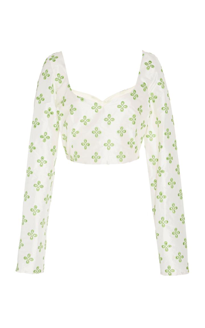Paris Georgia Tulip Long Sleeve Cutout Crop Top