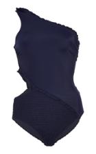 Suboo Navy Shirred Cutout One Piece