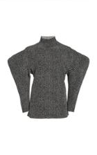 Proenza Schouler Puff-sleeve Herringbone-knit Turtleneck Sweater