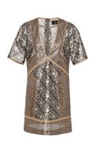 J. Mendel V-neck Metallic Mini Dress