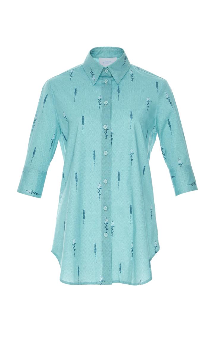 Luisa Beccaria Rose Printed Button Down Shirt