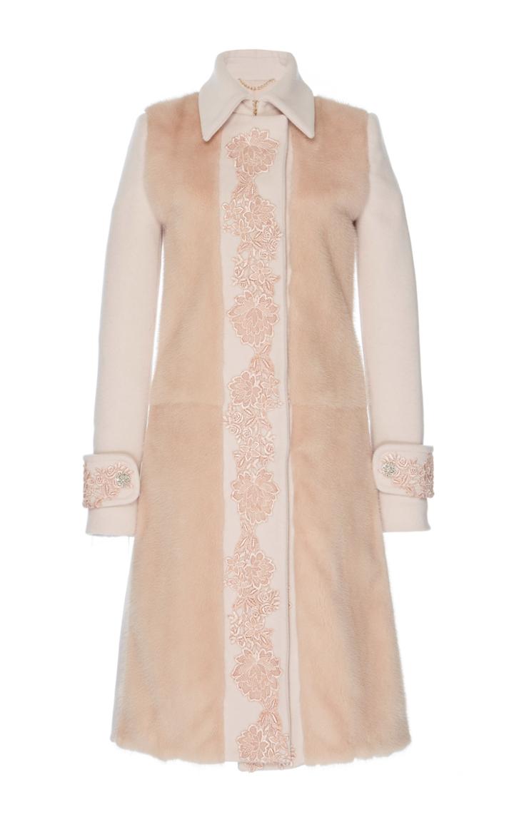 Zuhair Murad Mink Fur And Wool Coat
