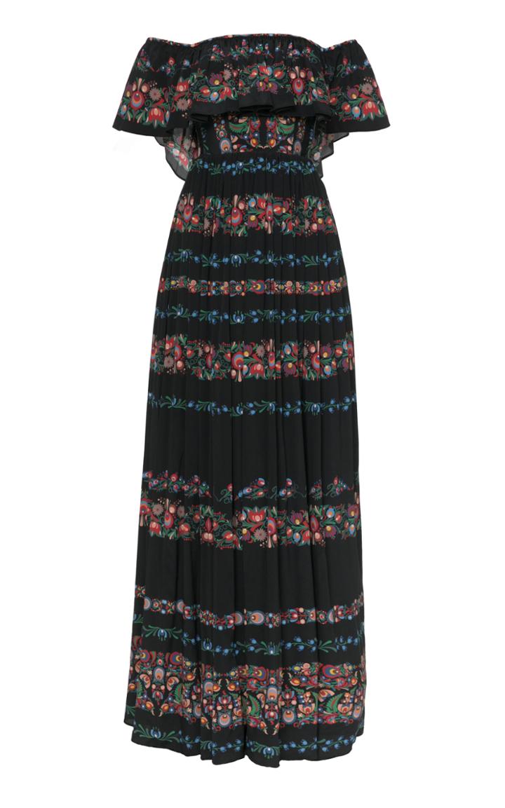 Lena Hoschek Flora Off The Shoulder Full Length Dress