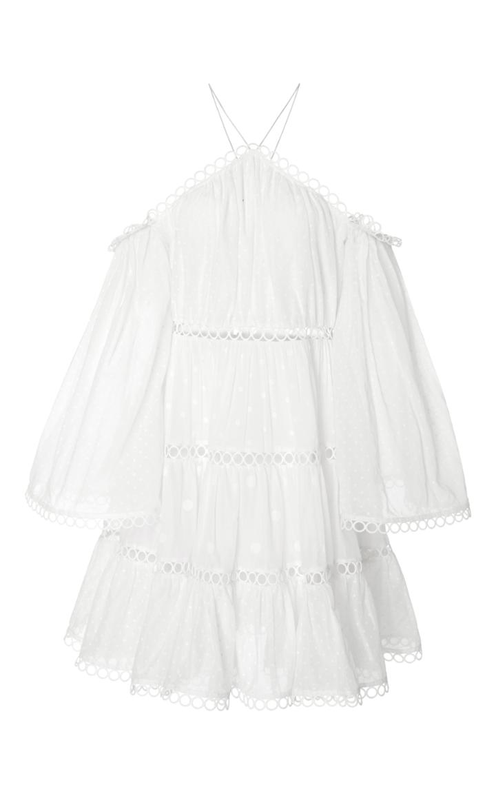 Zimmermann Jasper Dot Floating Cold Shoulder Dress