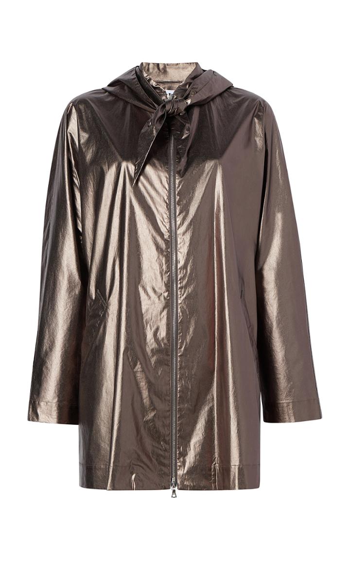 Michelle Waugh Jeshin Cotton Dolman Raincoat With Scarf Hood