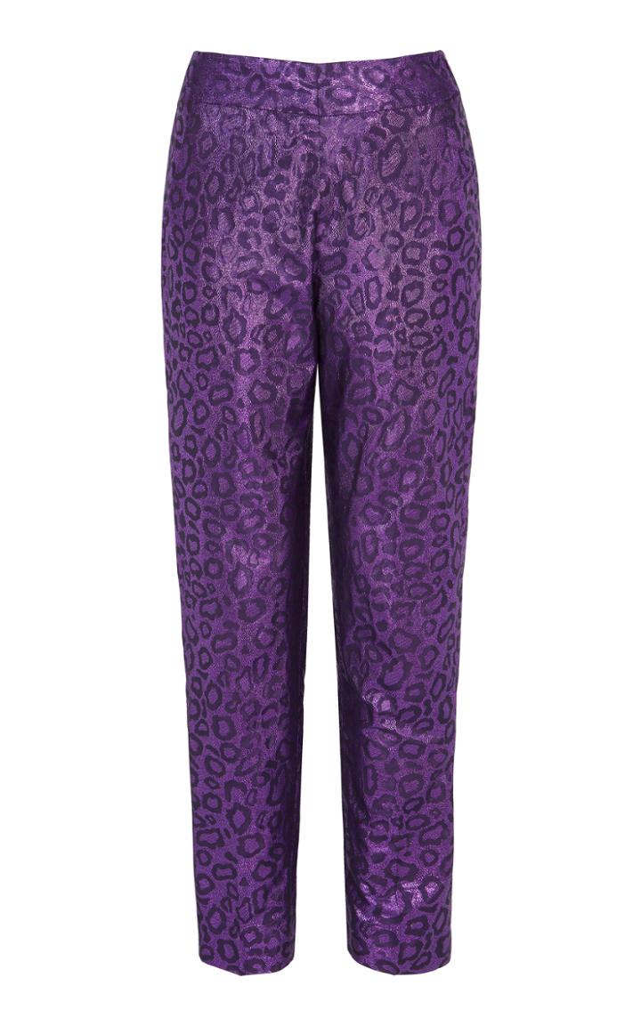Dima Ayad Leopard Sequin Slim Pants