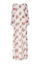 Adam Lippes Printed Boatneck Silk Gown