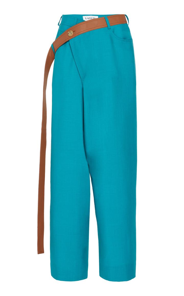 Moda Operandi Lanvin Asymmetric Mohair-wool Blend Trousers Size: 34