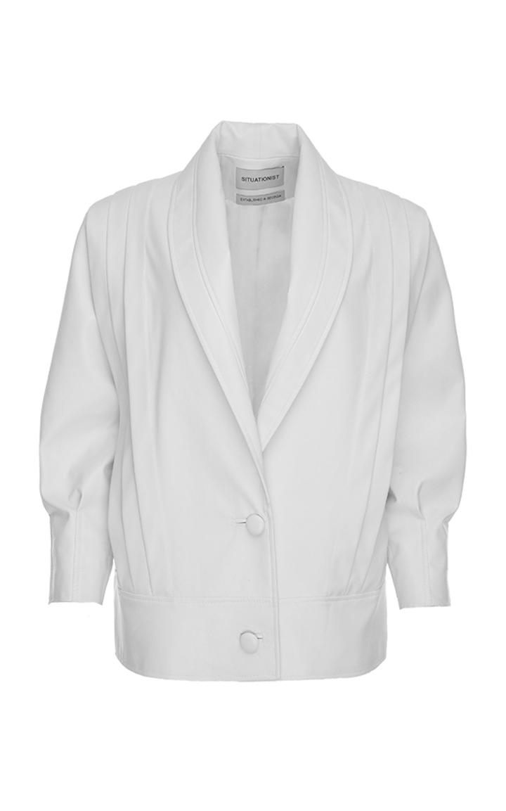 Situationist Pleated Leather Jacket