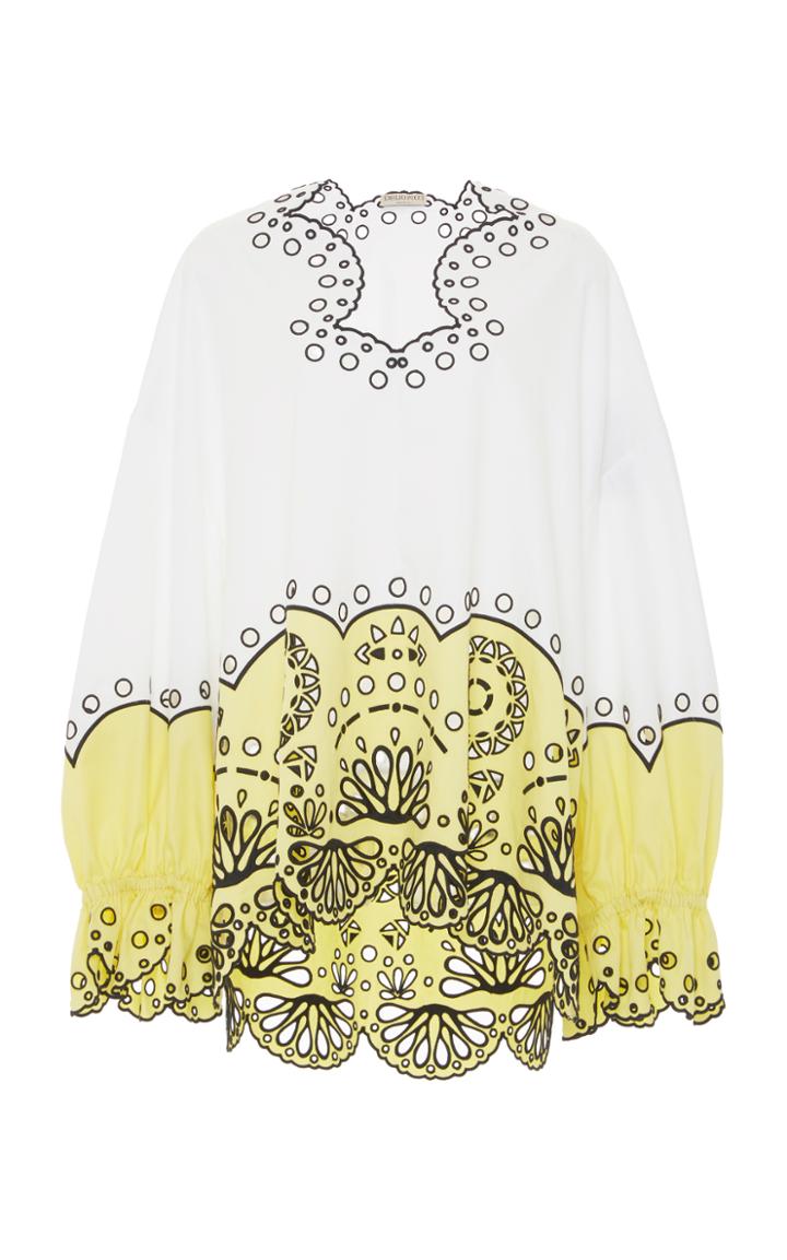 Emilio Pucci Eyelet Peasant Sleeve Top