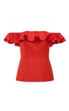 Moda Operandi Huishan Zhang Rani Cotton-blend Off-the-shoulder Top