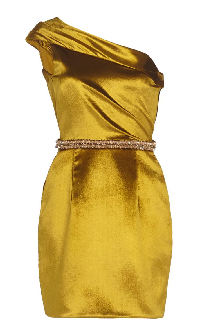 Ralph & Russo One-shoulder Satin Mini Dress