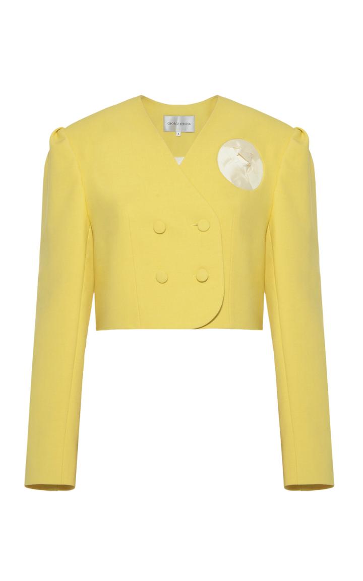 Moda Operandi George Keburia Collarless Cropped Cady Blazer Size: Xs