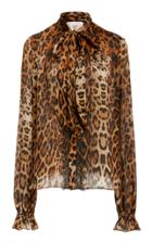 Moda Operandi Naeem Khan Leopard Print Silk Blouse