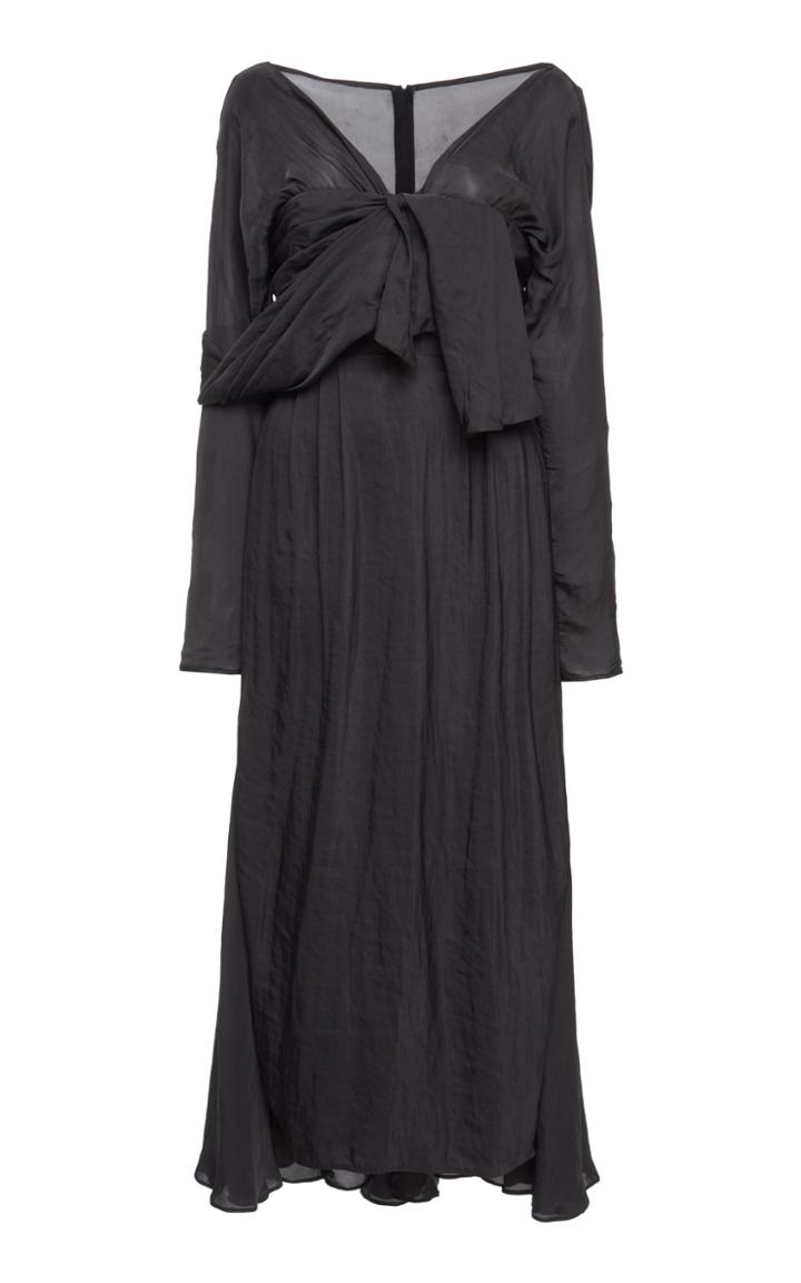Prada Tie-detailed Chiffon Midi Dress