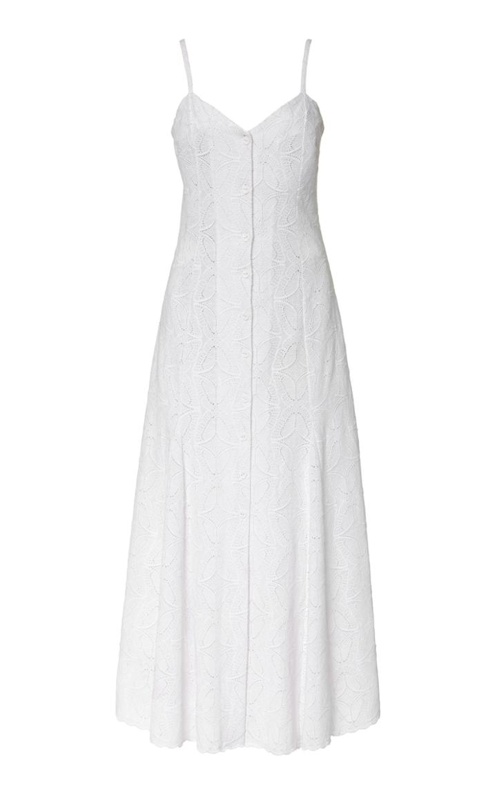 Rebecca De Ravenel Cotton Broderie Anglaise Maxi Dress