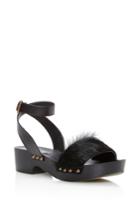 Tomas Maier Black Cow Hide Sandals